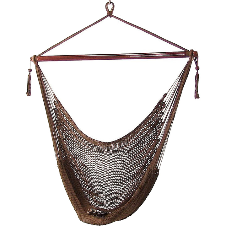 Sunnydaze Caribbean XL Rope Hammock Chair, Polyester, 300 lb Capacity
