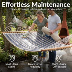 Cushioned Comfort Double Quilted Hammock with Pillow