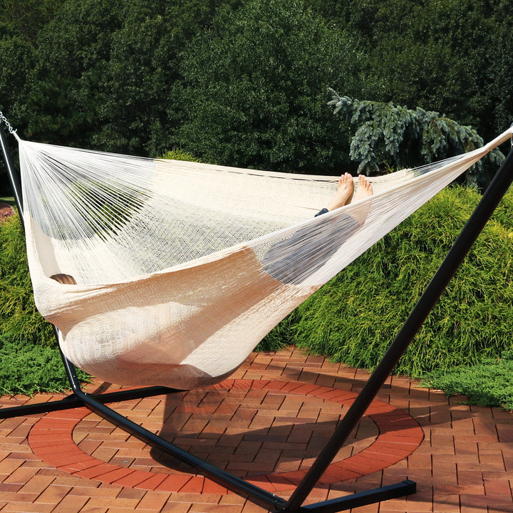 Sunnydaze XXL Thick-Cord Mayan Hammock with 15&
