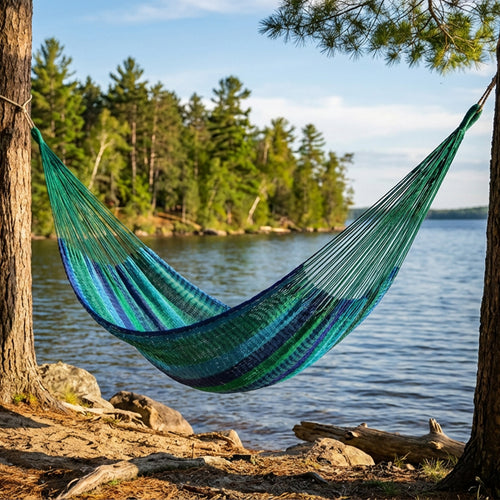 Sunnydaze Mayan Family Hammock Tropical Lagoon detail