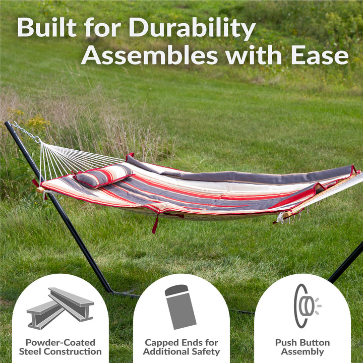 Rope Hammock Stand Pad Pillow Modern Lines detail