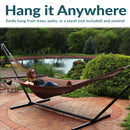 Sunnydaze Large Polyester Rope Hammock Mocha lifestyle