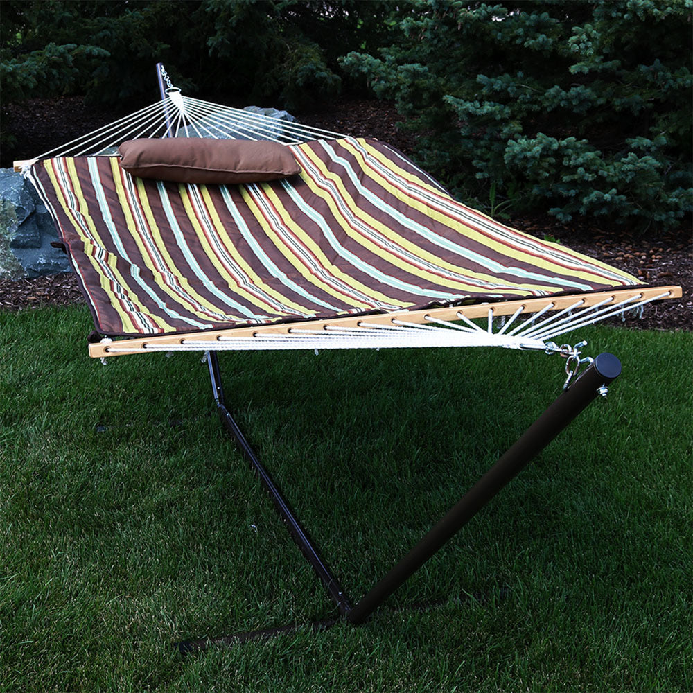 Rope Hammock Stand Pad Pillow Desert Stripe lifestyle