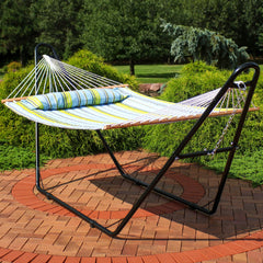 Cushioned Comfort Double Quilted Hammock with Pillow