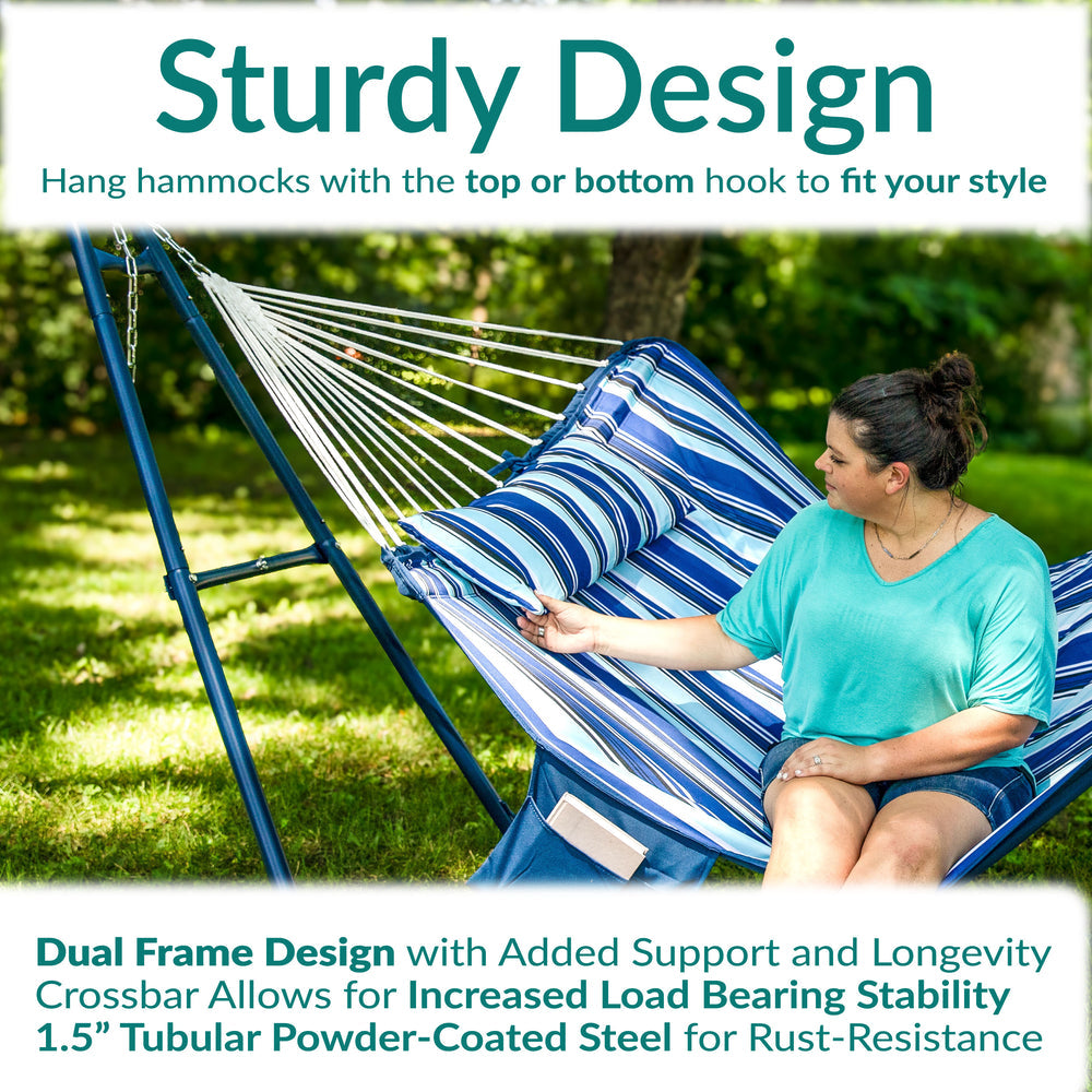 Universal Multi-Use Heavy-Duty Hammock Stand Blue detail