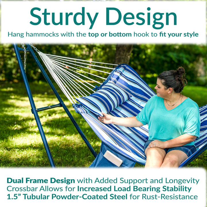 Universal Multi-Use Heavy-Duty Hammock Stand Blue detail