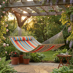 Cushioned Comfort Double Quilted Hammock with Pillow