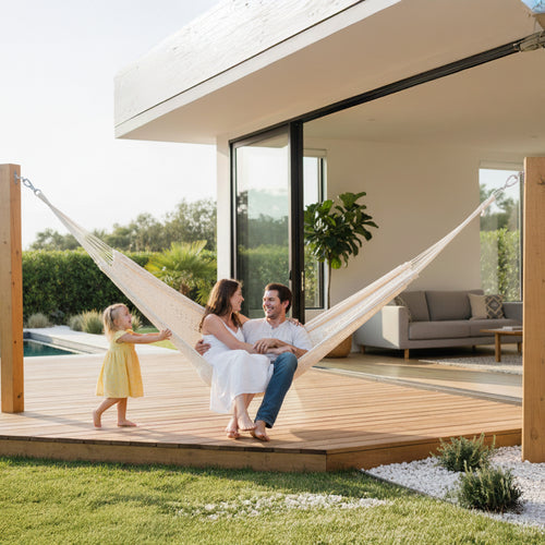 Sunnydaze Mayan Family Hammock Natural detail