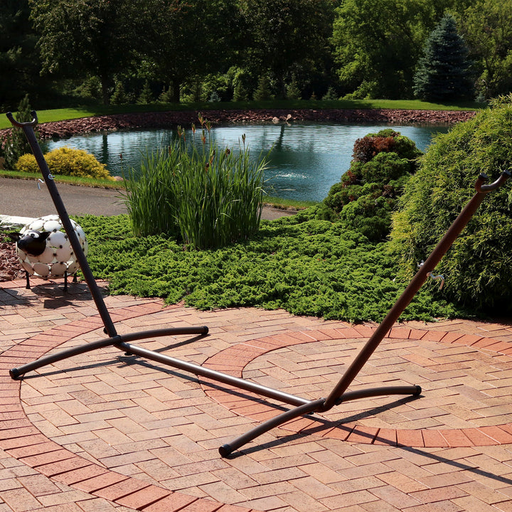 Brazilian Portable Hammock Stand Bronze lifestyle