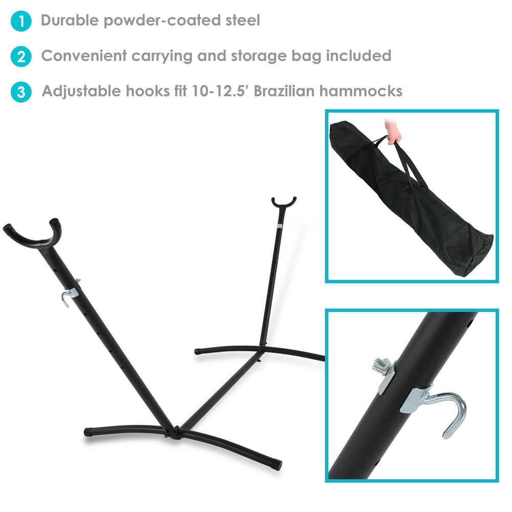 Brazilian Portable Hammock Stand Black detail