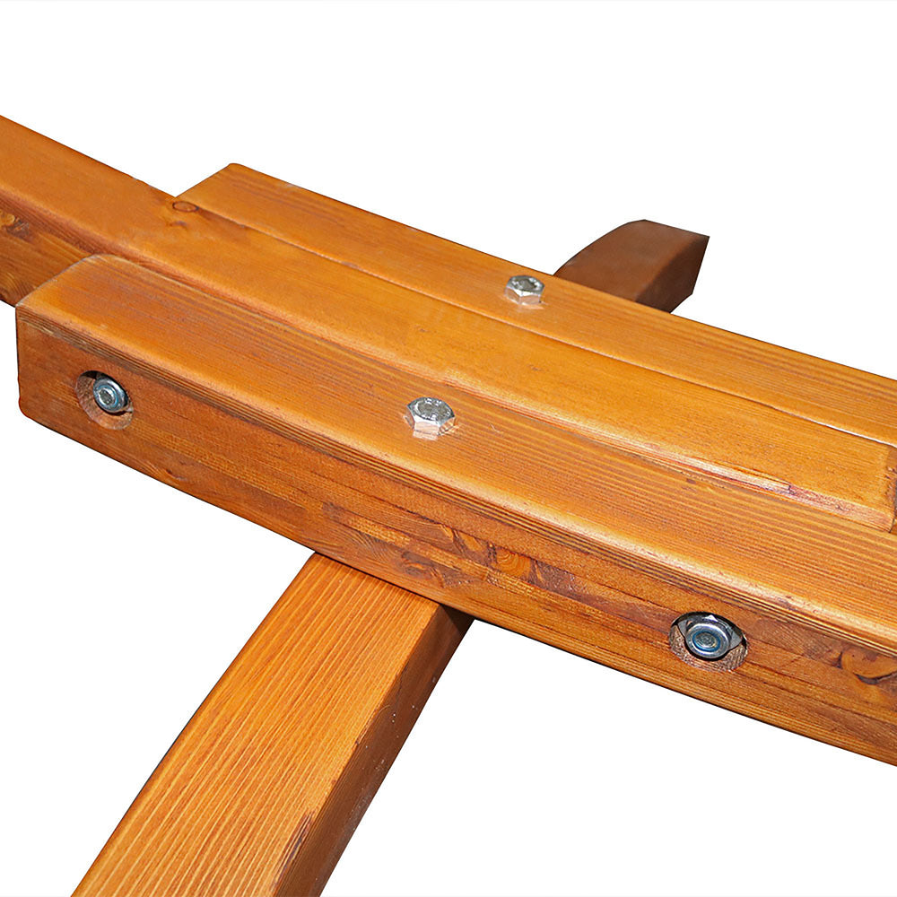 Solid Wooden Curved Arc Hammock Stand detail