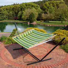 Cushioned Comfort Double Quilted Hammock with Pillow