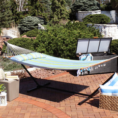 Cushioned Comfort Double Quilted Hammock with Pillow
