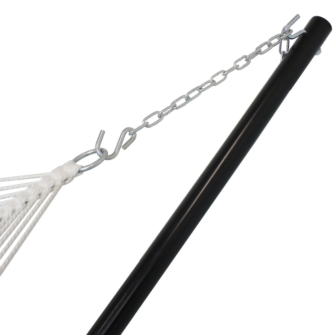 Sunnydaze Quilted Spreader Bar Hammock with Steel Stand, 2-Person, 350 lb Capacity