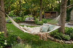 Island Oasis Fine-Weave Double Rope Hammock – Cream