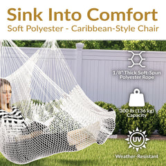Caribbean XL Rope Hammock Chair with Adjustable Stand
