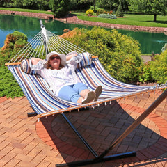 Cushioned Comfort Double Quilted Hammock with Pillow