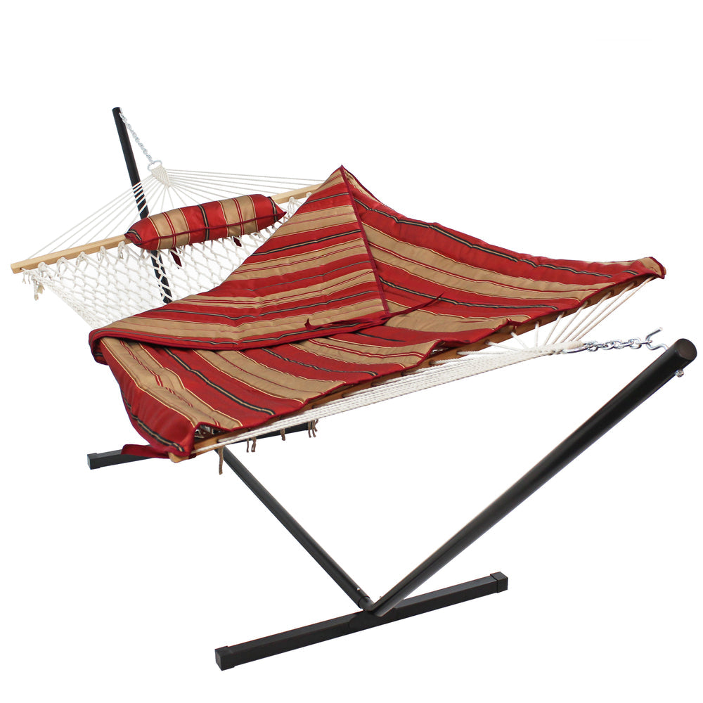 Rope Hammock Stand Pad Pillow Awning Stripe product