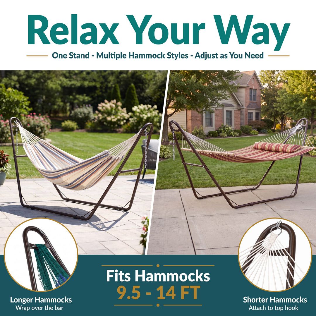 Sunnydaze Universal Heavy-Duty Steel Hammock Stand, 550 lb Capacity