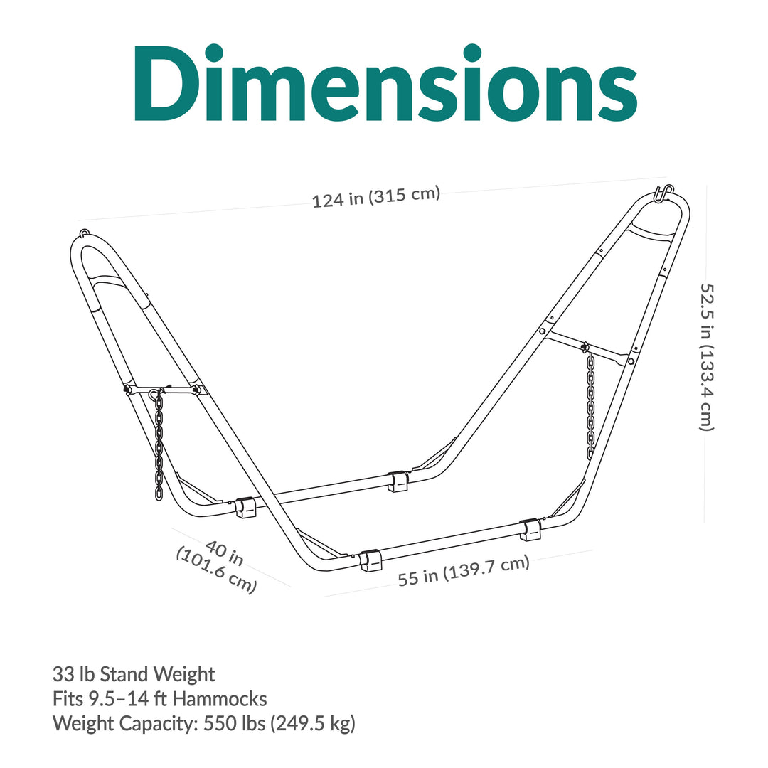 Sunnydaze Universal Heavy-Duty Steel Hammock Stand, 550 lb Capacity