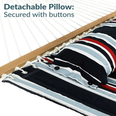 Cushioned Comfort Double Quilted Hammock with Stand