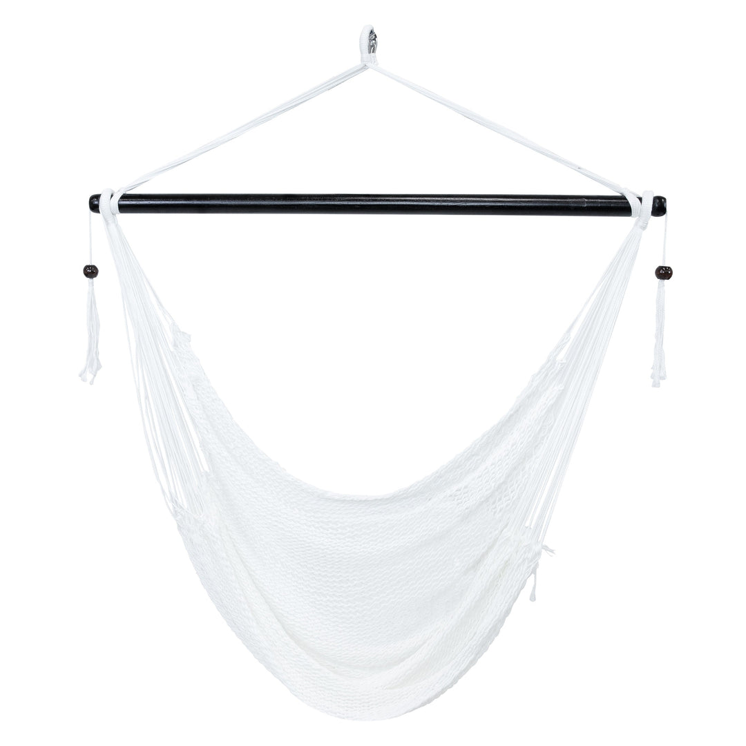 Sunnydaze Caribbean XL Rope Hammock Chair, Polyester, 300 lb Capacity