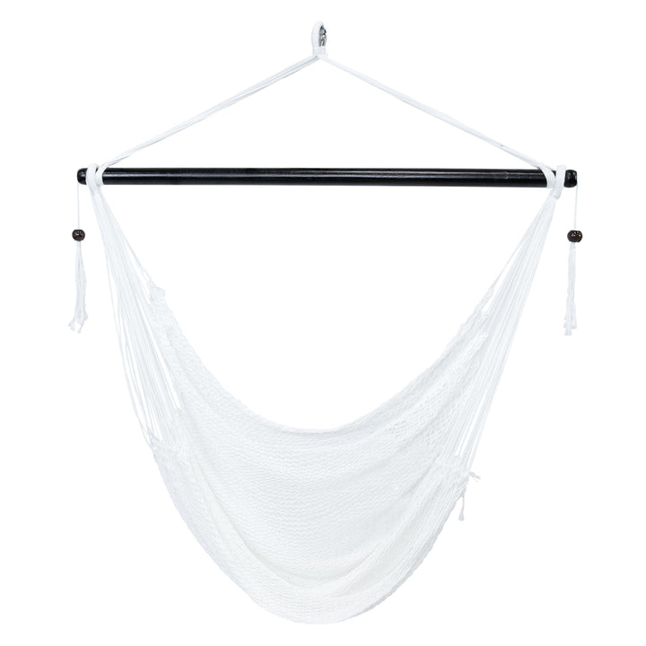Sunnydaze Caribbean XL Rope Hammock Chair, Polyester, 300 lb Capacity