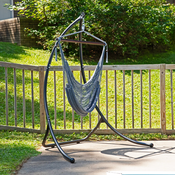 Sunnydaze Caribbean XL Rope Hammock Chair, Polyester, 300 lb Capacity