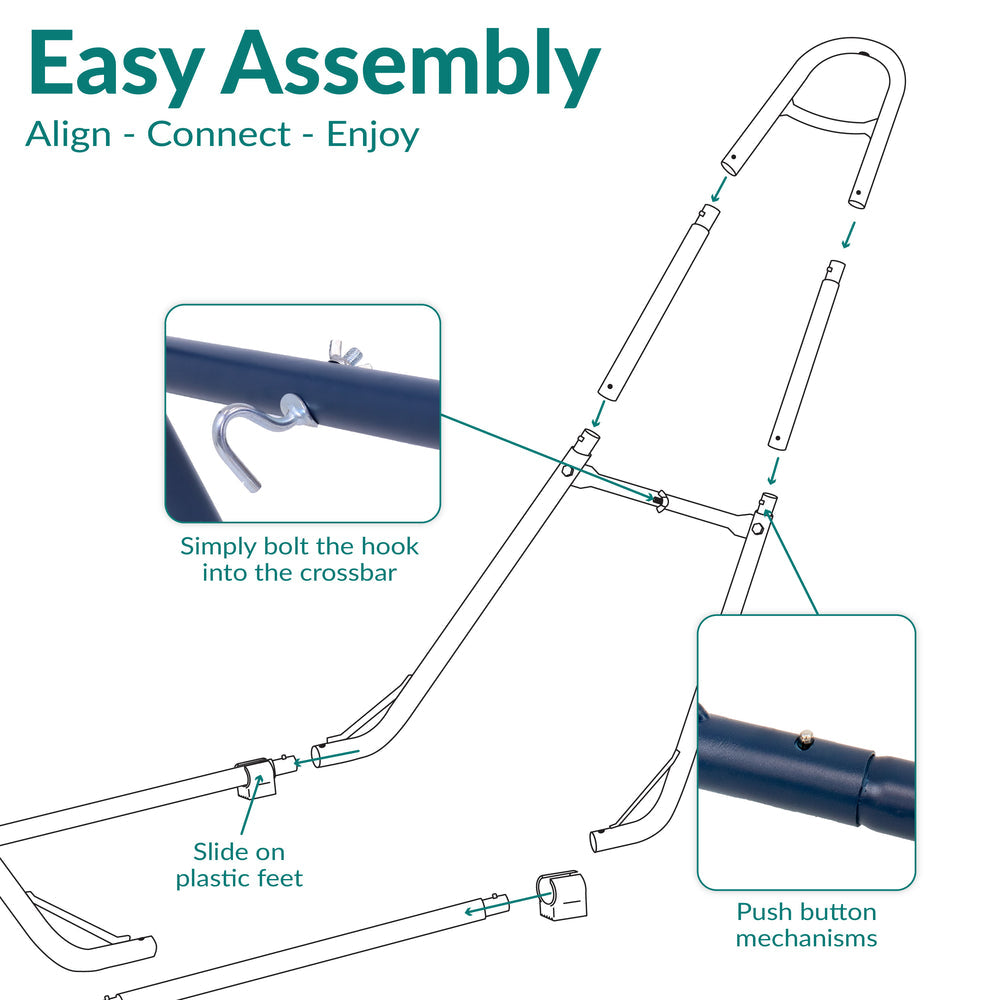 Universal Multi-Use Heavy-Duty Hammock Stand Blue detail