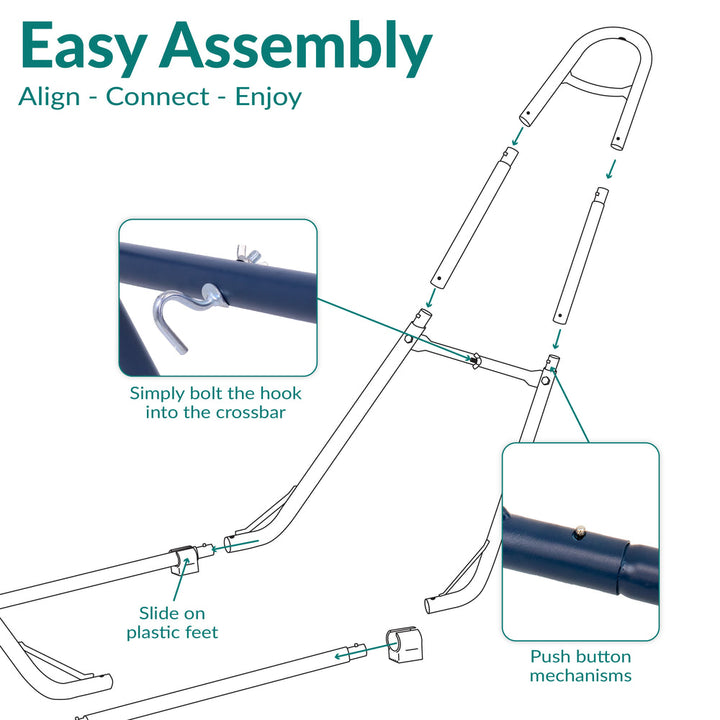 Universal Multi-Use Heavy-Duty Hammock Stand Blue detail