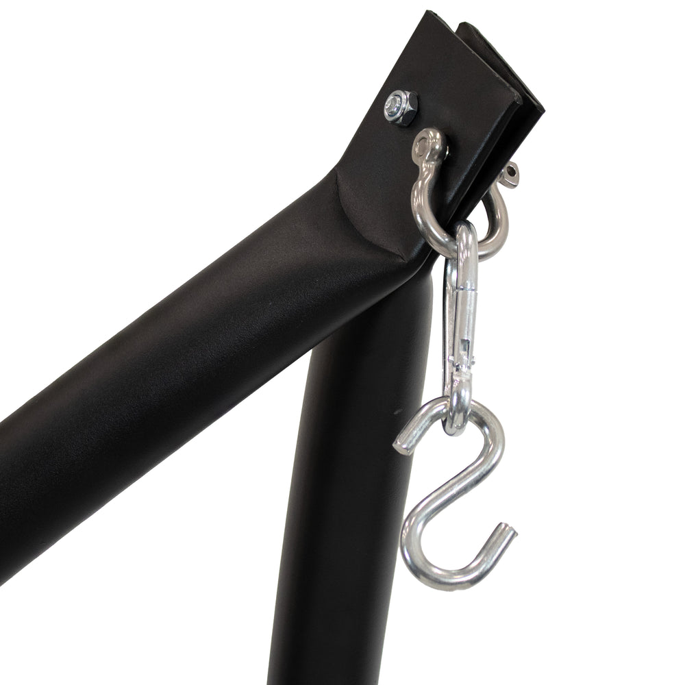 Curved Steel Hammock Chair Stand 84 inch Black detail