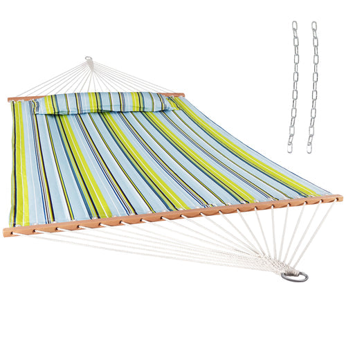Sunnydaze Quilted Fabric Hammock Blue and Green product
