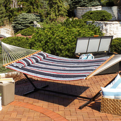 Cushioned Comfort Double Quilted Hammock with Pillow