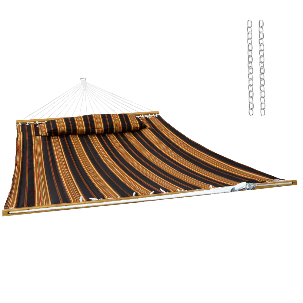 Sunnydaze Extra Large Quilted Hammock Woodland Stripe product