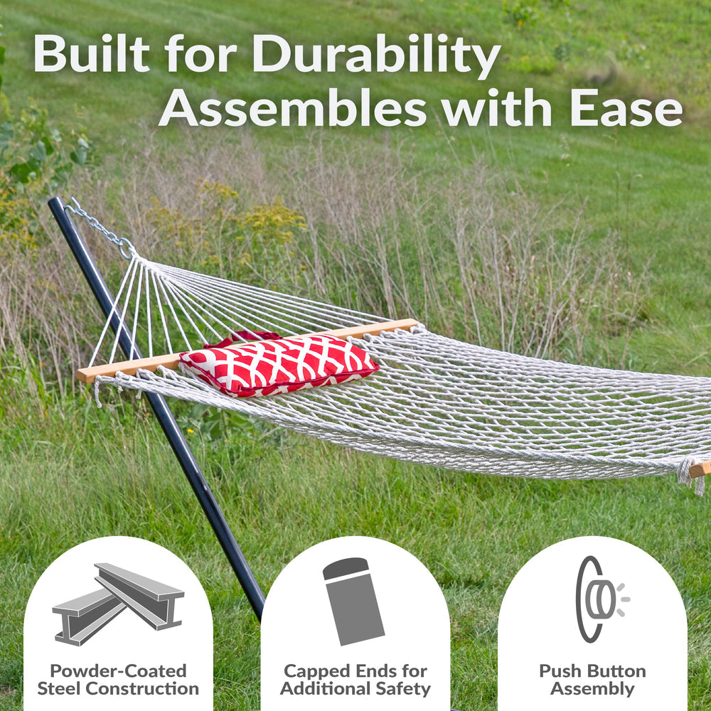Rope Hammock Stand Pad Pillow Royal Red detail