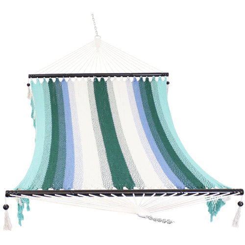 Sunnydaze Woven Double Hammock Spreader Bars Lagoon Stripes product
