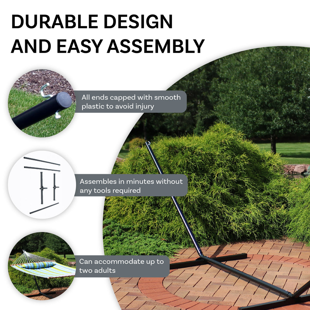 Heavy-Duty Steel Hammock Stand 15ft Black detail