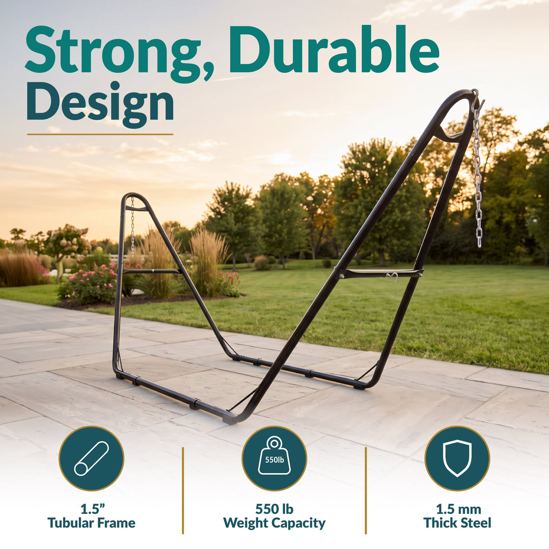 Sunnydaze Universal Heavy-Duty Steel Hammock Stand, 550 lb Capacity
