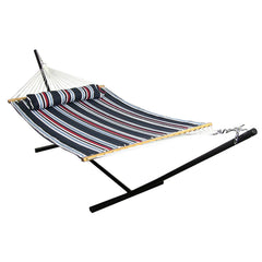 Cushioned Comfort Double Quilted Hammock with Stand