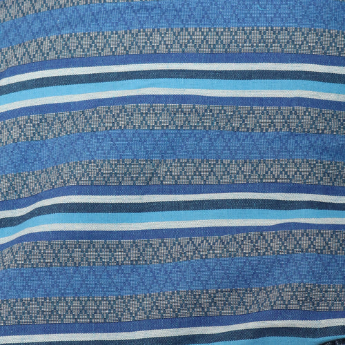 Sunnydaze Cushioned Hanging Hammock Chair Cornflower Stripes detail