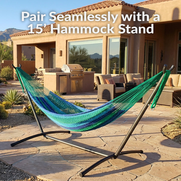 Sunnydaze Handwoven Family-Size Mayan Hammock, Cotton Blend, 625 lb Capacity
