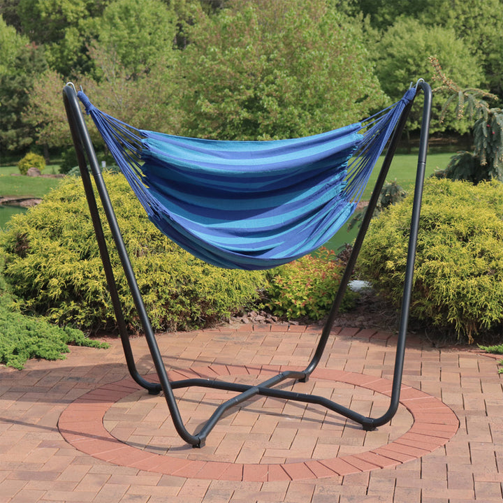 Hanging Rope Hammock Chair Stand Beach Oasis lifestyle