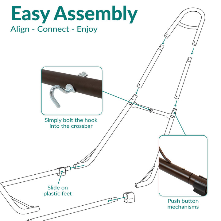 Universal Multi-Use Heavy-Duty Hammock Stand Bronze detail