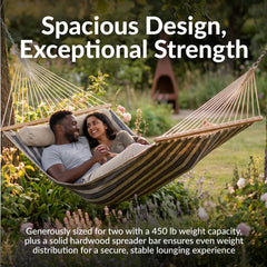Cushioned Comfort Double Quilted Hammock with Pillow