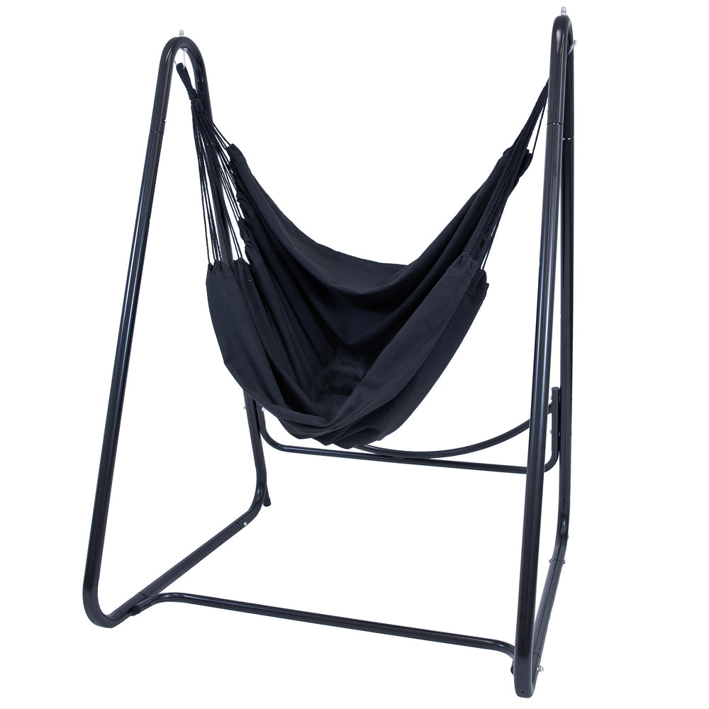Patio Hammock Chair with Steel A-Frame Stand Black detail