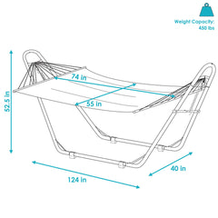 Cushioned Comfort Double Quilted Hammock with Pillow
