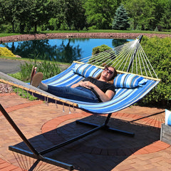 Cushioned Comfort Double Quilted Hammock with Pillow