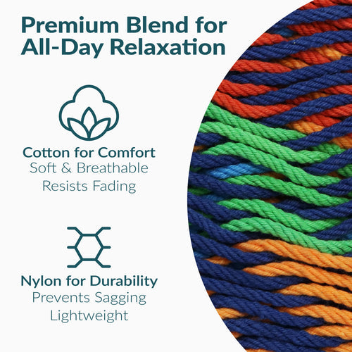 Sunnydaze Mayan Family Hammock Multicolor detail