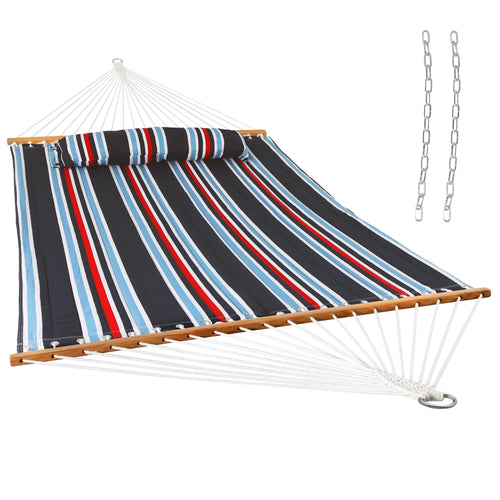 Sunnydaze Quilted Fabric Hammock Nautical Stripe product