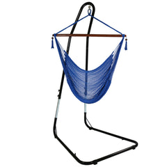Caribbean XL Rope Hammock Chair with Adjustable Stand
